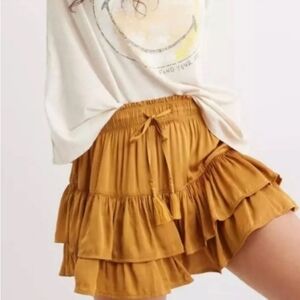 Aerie NWT Sweet N’ Silky Honey Gold Mini Skirt Size XS